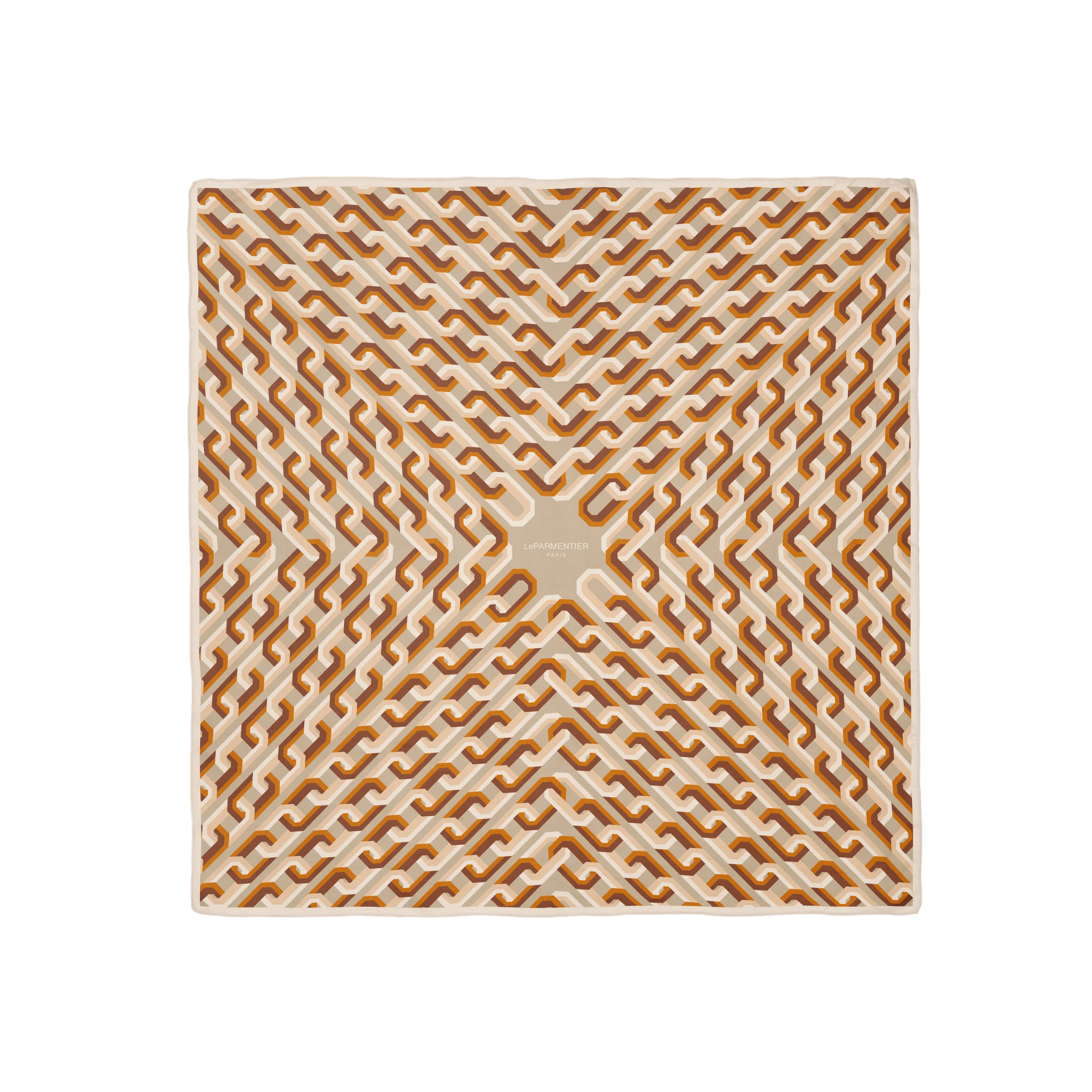 Chain Motif Silk Square Scarf - 1