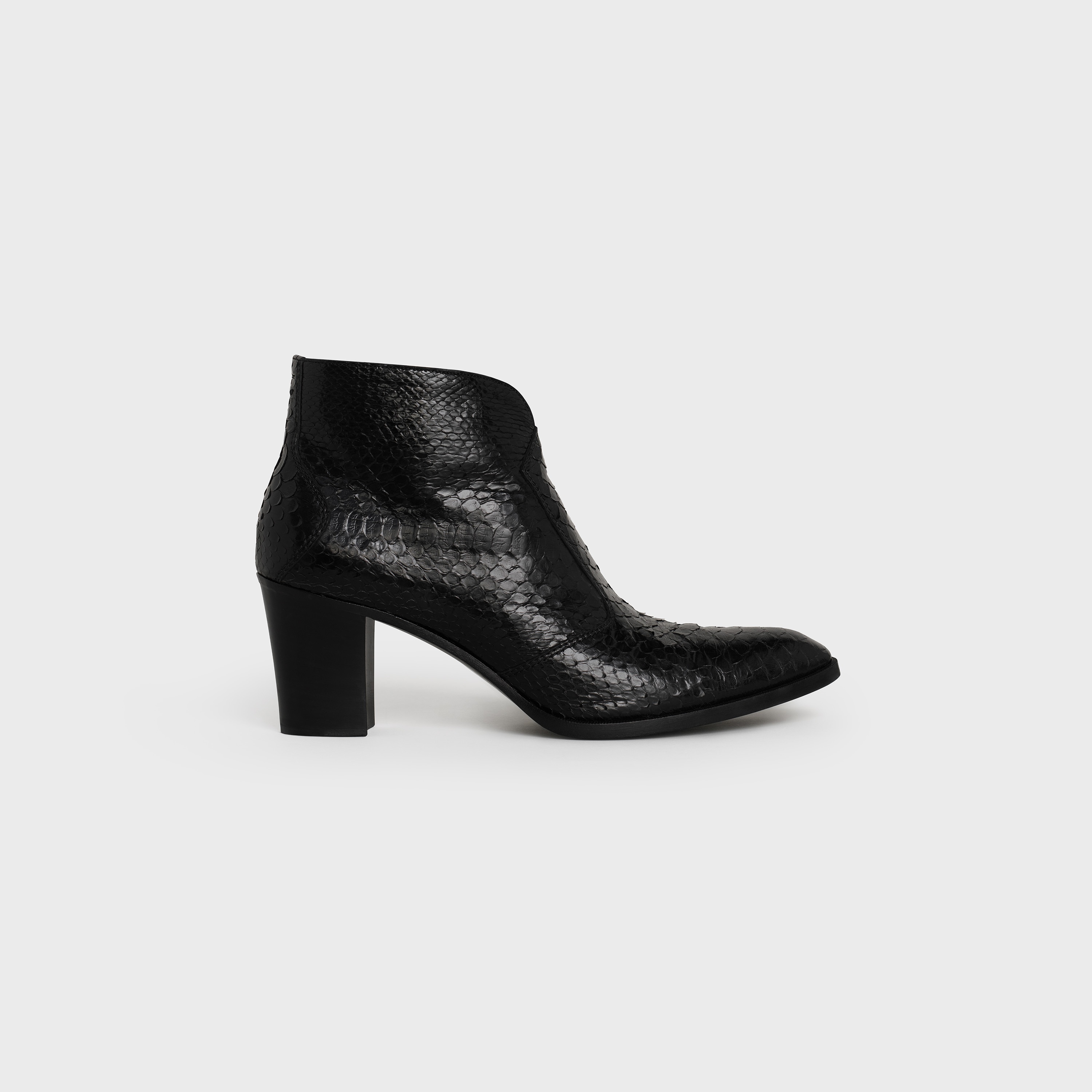 CELINE PAGES CROPPED ZIPPED BOOT  IN  SHINY PYTHON - 1