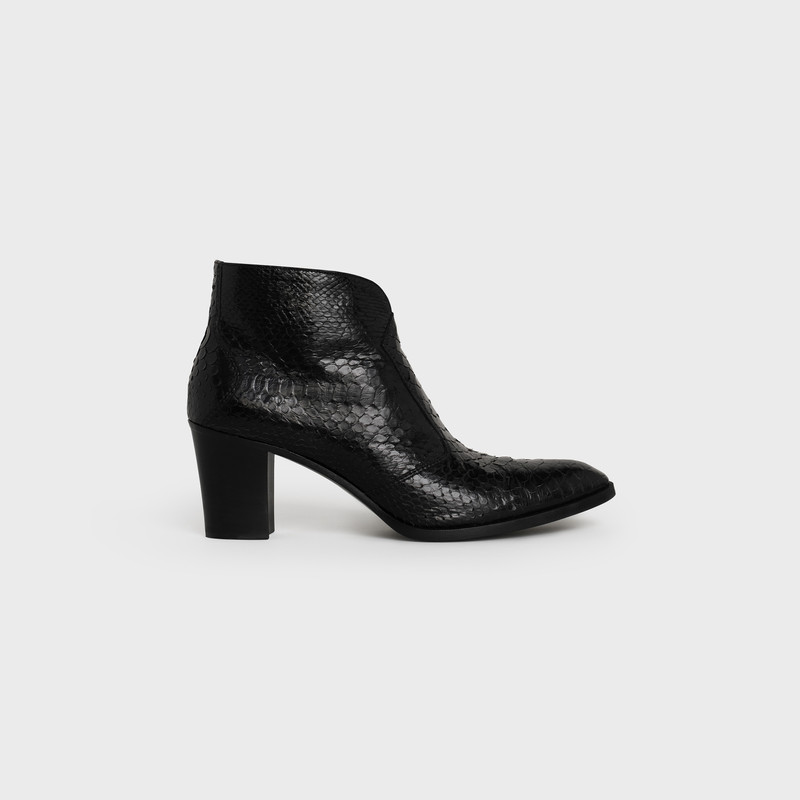 CELINE PAGES CROPPED ZIPPED BOOT  IN  SHINY PYTHON 1
