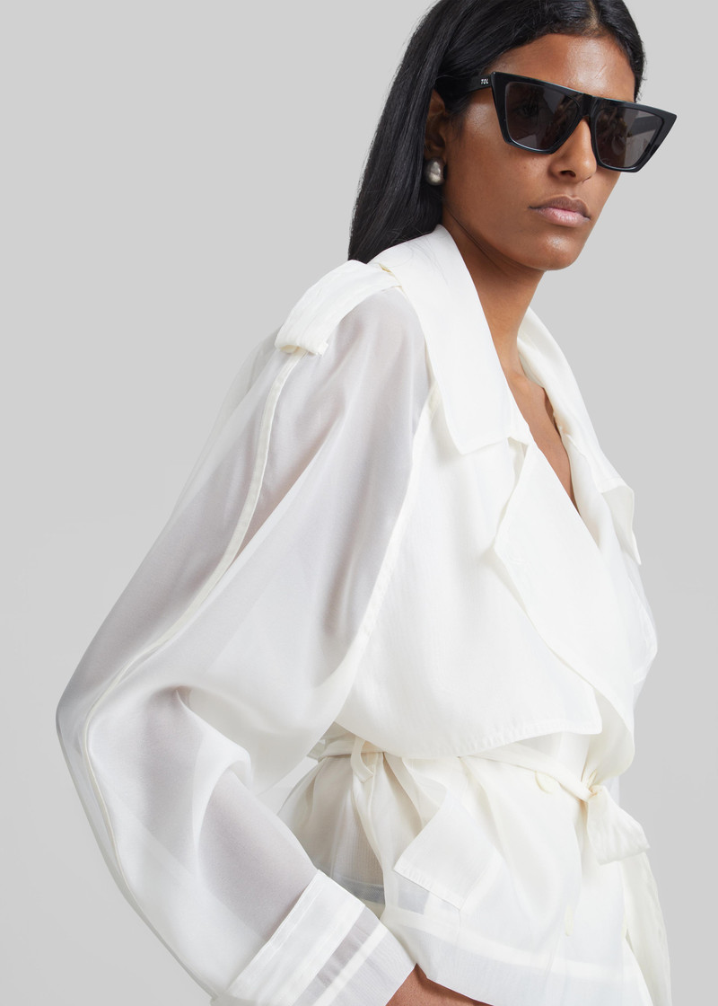 Asola Sheer Short Trench - Ivory 1