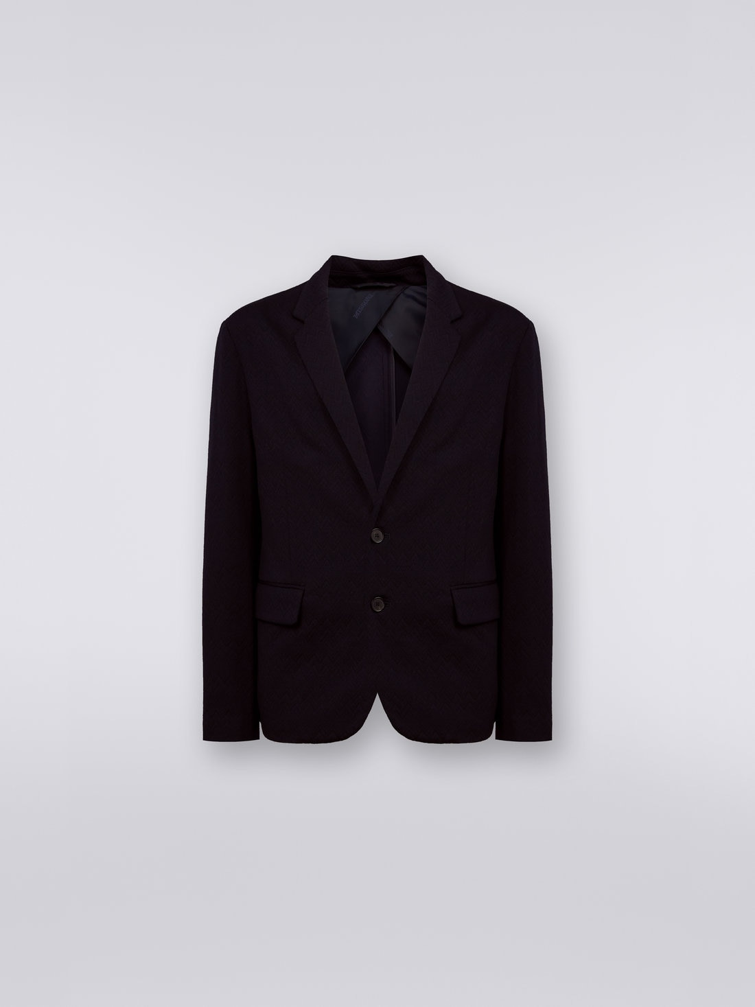 Wool blend jacket with chevron pattern - 1