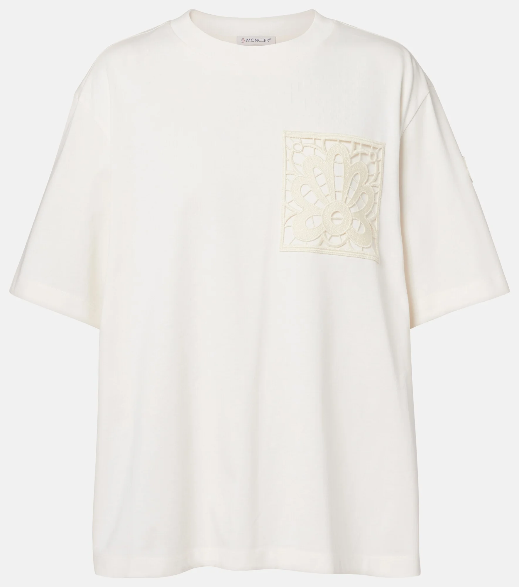 Embroidered oversized cotton jersey T-shirt - 1