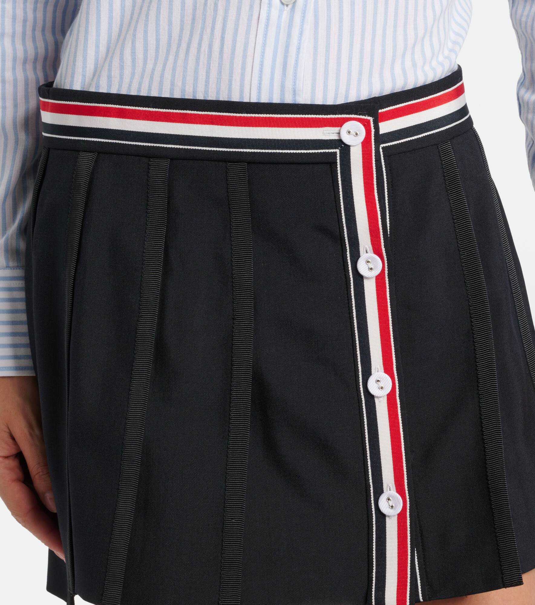 Asymmetric wool-blend miniskirt - 4