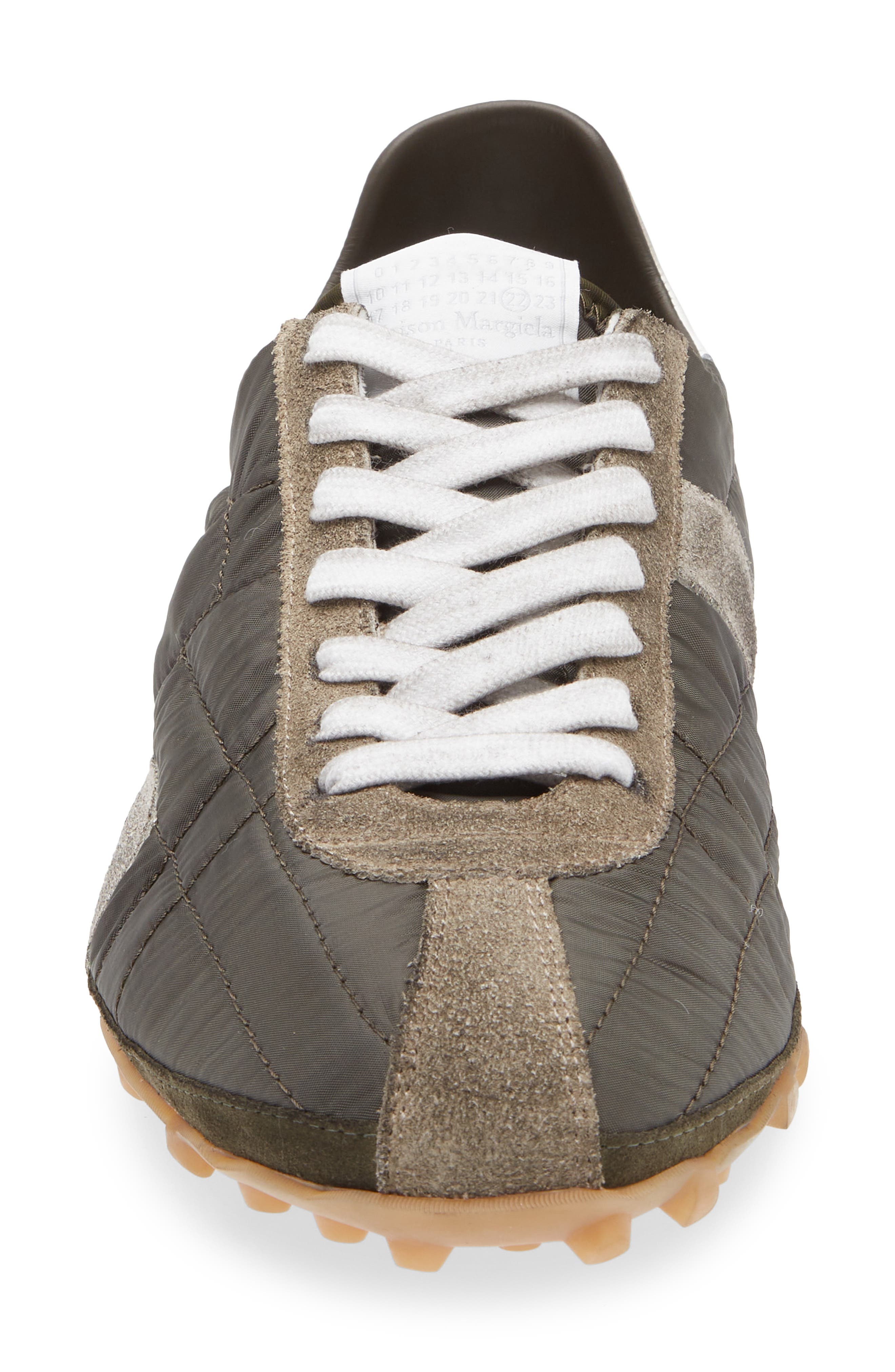 Maison Margiela Sprinter Low Top Sneaker in Dark Green/White/Grey at Nordstrom - 4