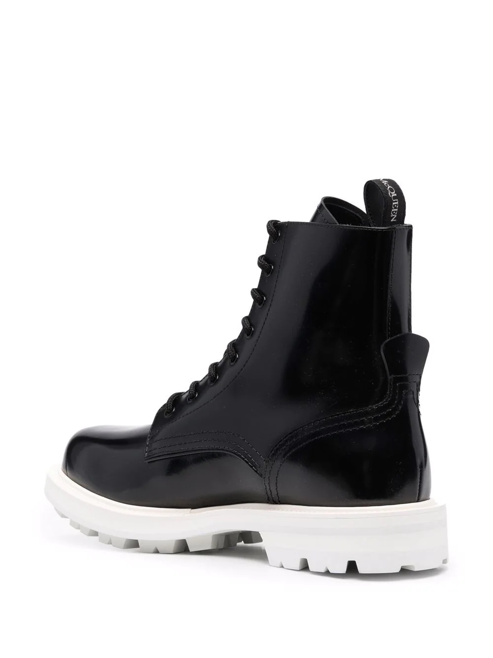 patent-leather lace-up boots - 3