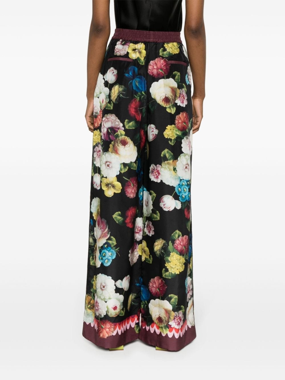 floral wide-leg trousers - 4