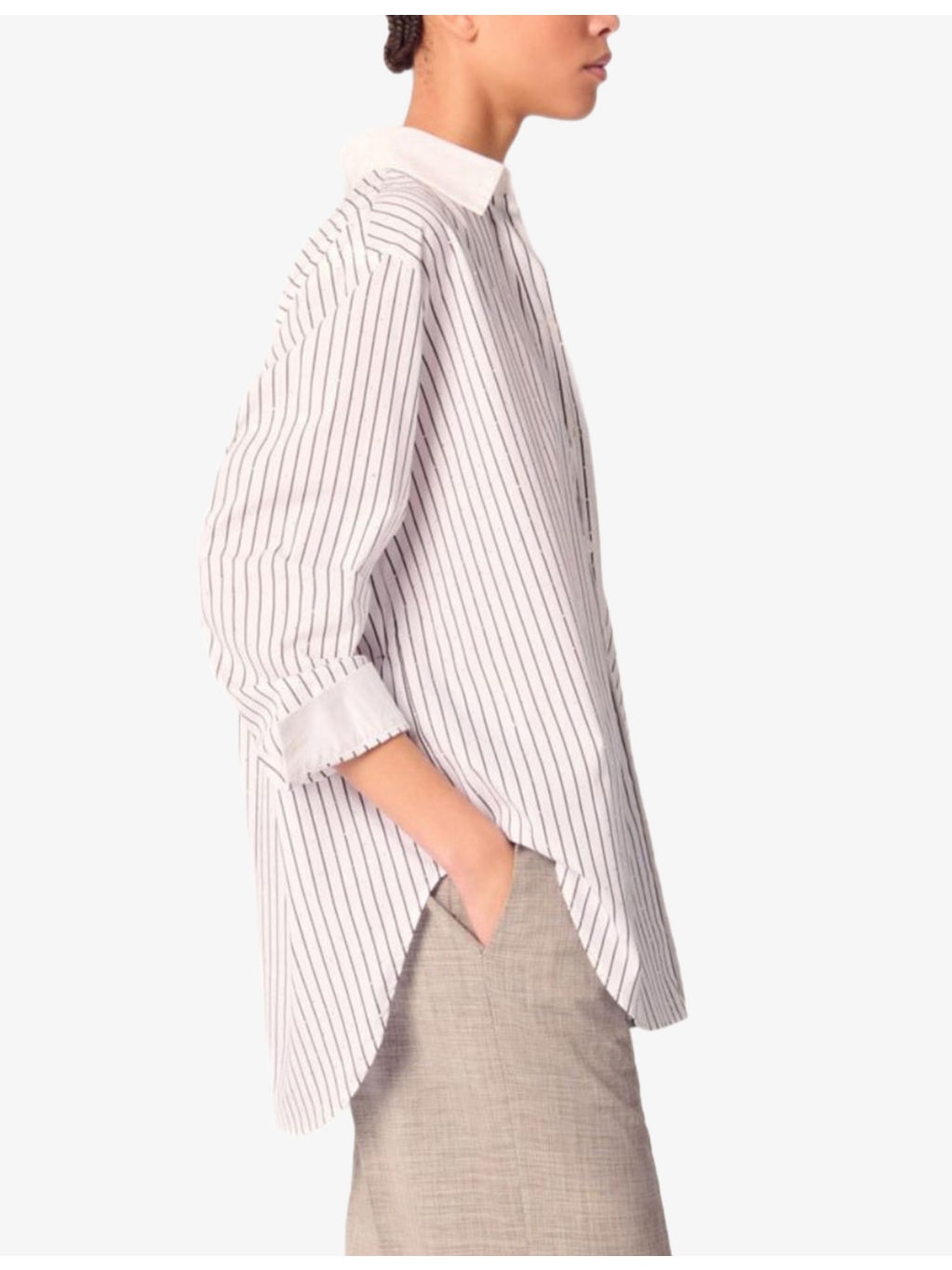 Striped Oversized-Fit Cotton-Blend Shirt - 3