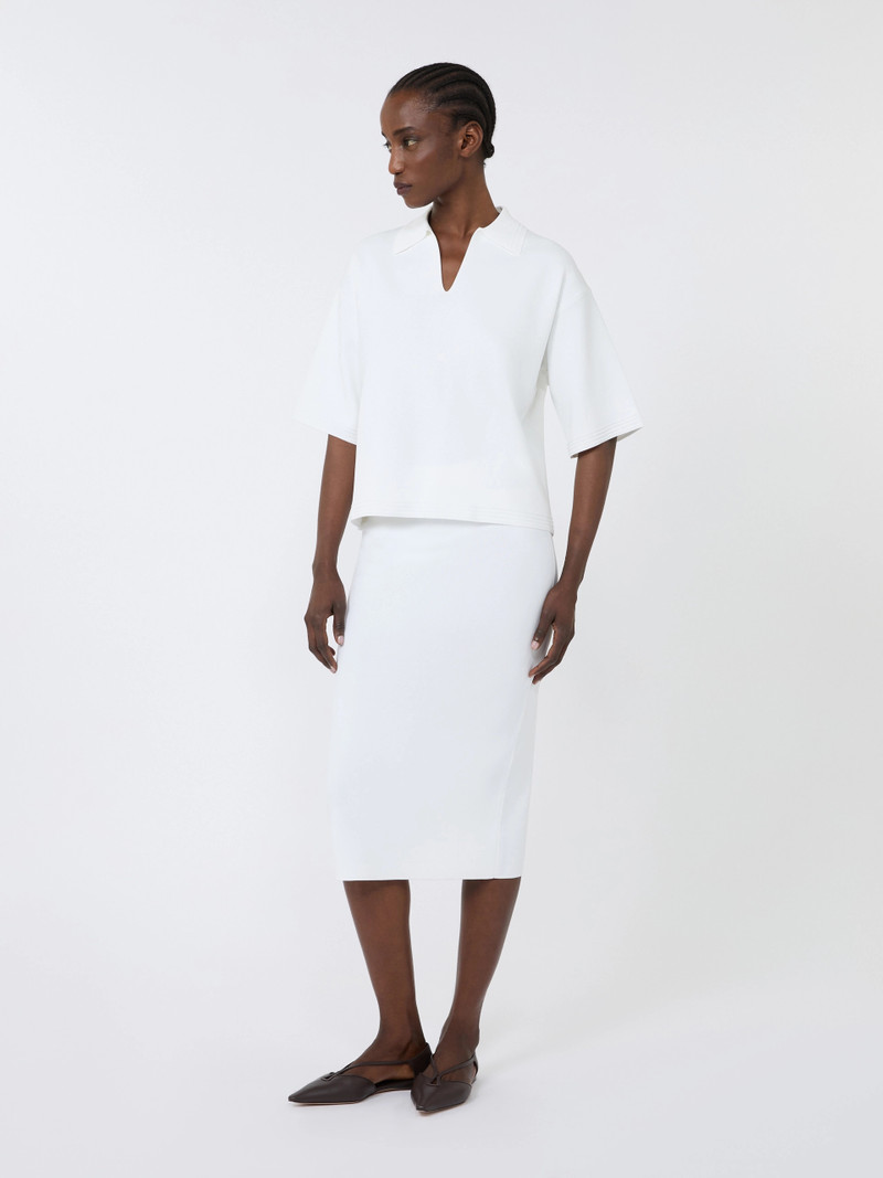 Max Mara DOLCE Viscose crêpe yarn jumper - OPTICAL WHITE outlook