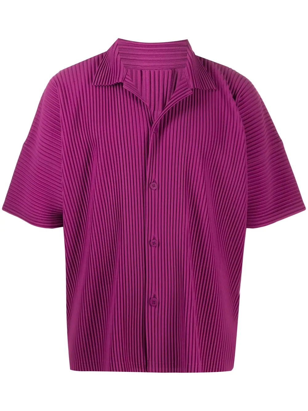 pleated short-sleeve shirt - 1