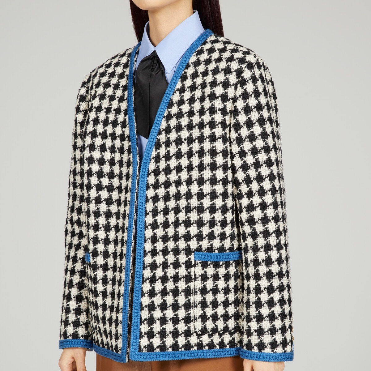 Gingham tweed jacket - 4