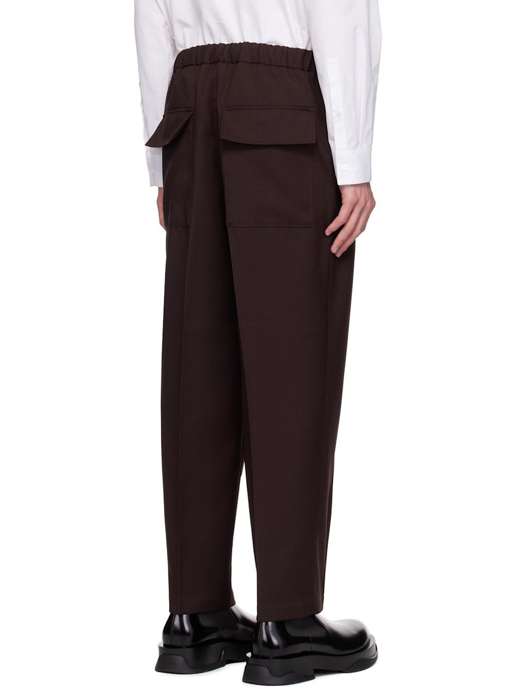 Burgundy Tapered Trousers - 3