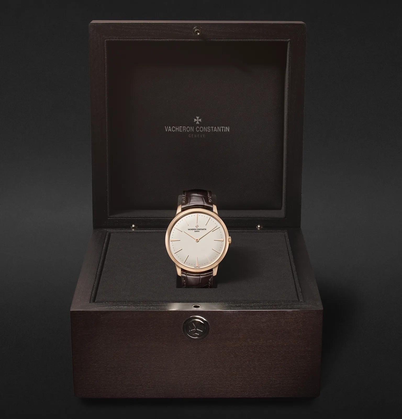 Patrimony Hand-Wound 40mm 18-Karat Pink Gold and Alligator Watch, Ref. No. 81180/000R-9159 - 8