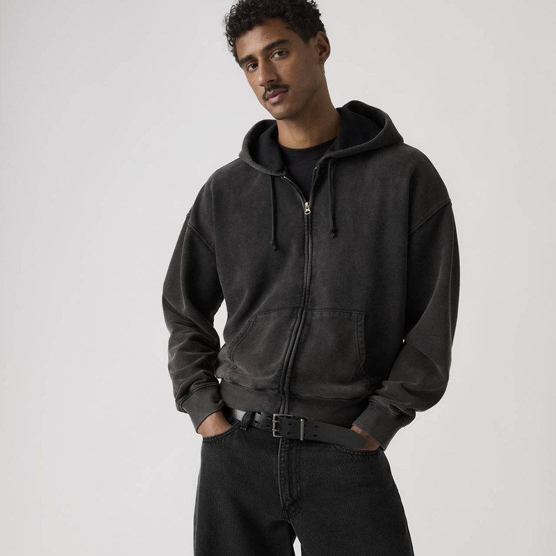 HAYES BOXY GRUNGE WASH FULL-ZIP SWEATSHIRT 1