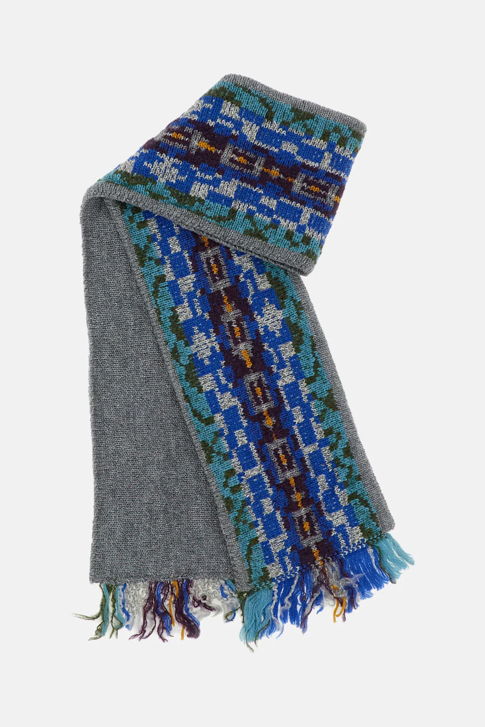 MARKA SCARF IN WOOL BLEND WITH JACQUARD MOTIF - 1