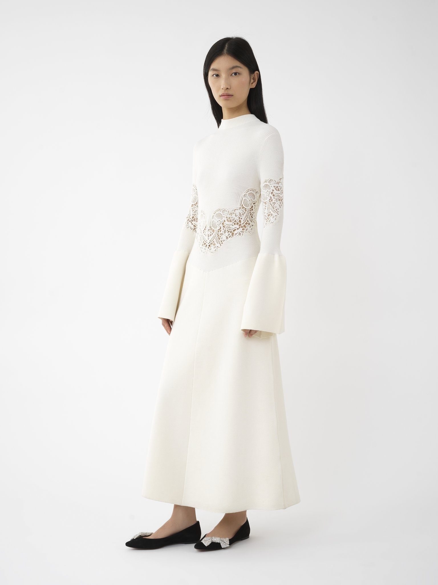 FITTED BELL-SLEEVE DRESS - 5