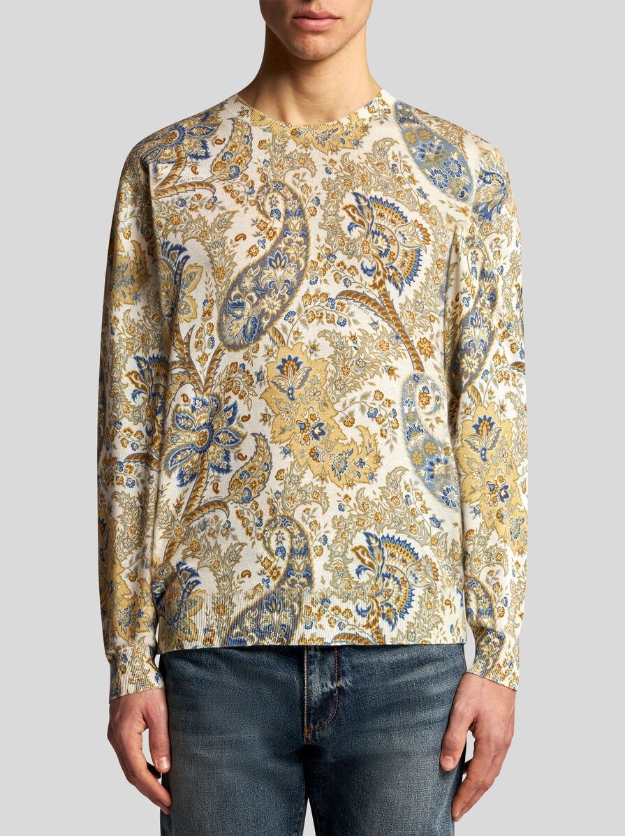 SWEATER WITH FLORAL PAISLEY PRINT - 2