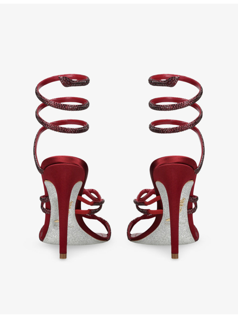 RENE CAOVILLA Cleo Twist 105 Crystal-Embellished Leather Heeled Sandals outlook