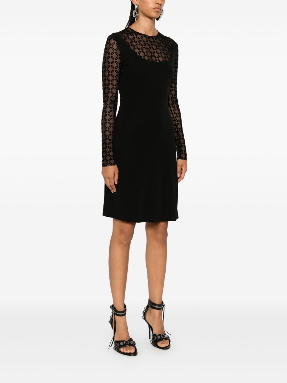 4G flocked midi dress - 3