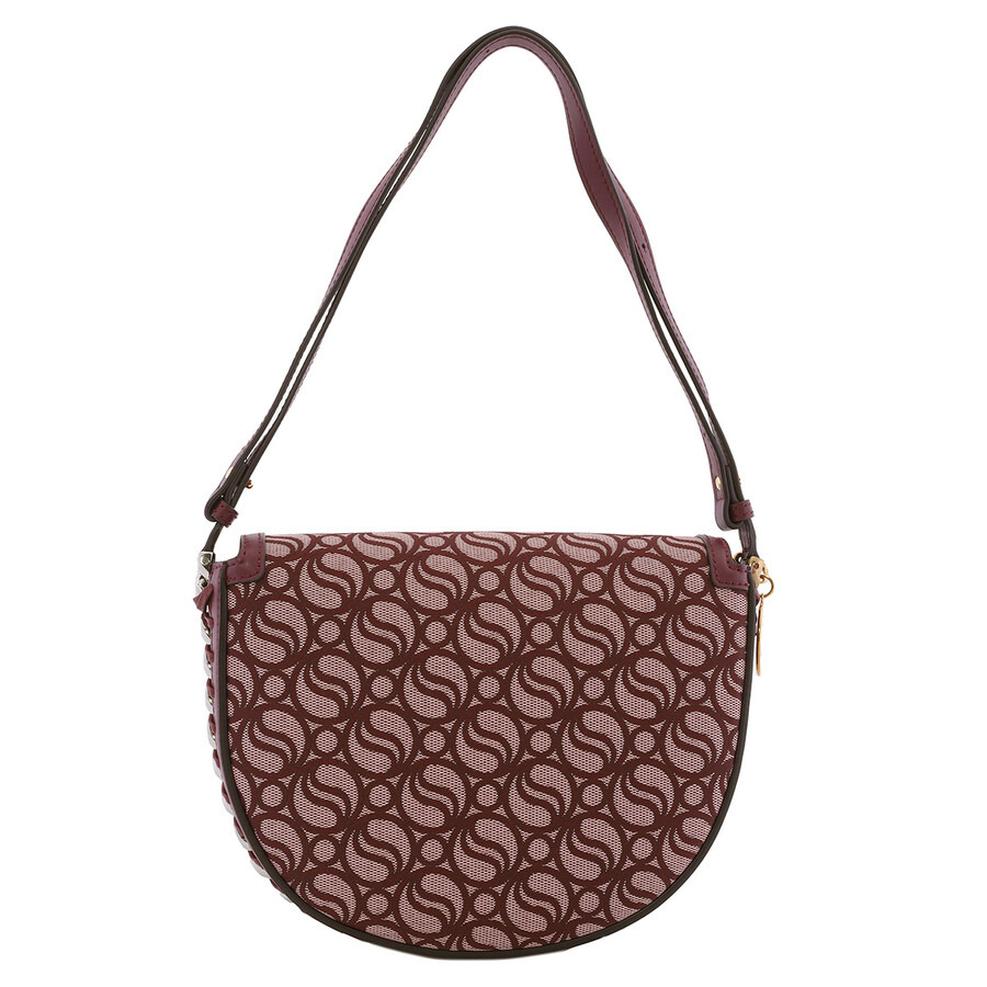 Stella Mccartney Ladies Burgundy Frayme Medium S-Wave Flap Shoulder Bag - 5