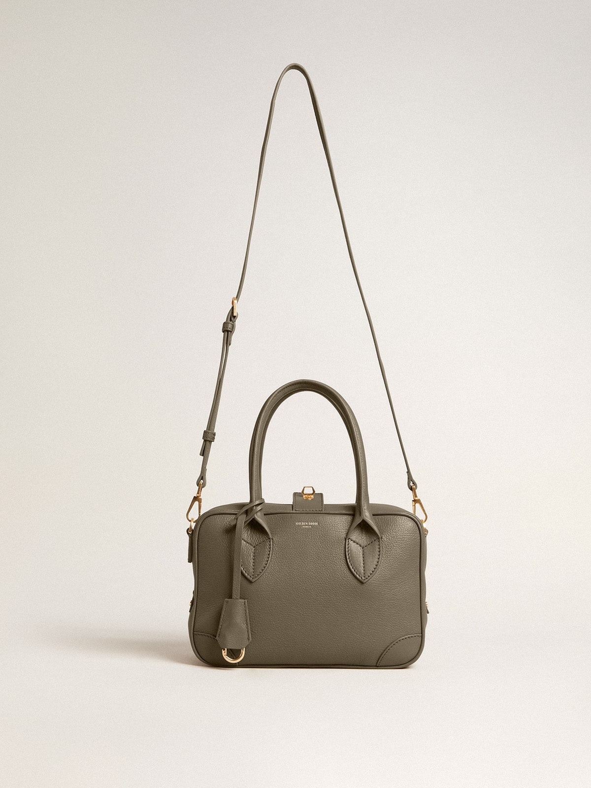 Vita Bag in sage-green sheepskin leather with gold details - 2
