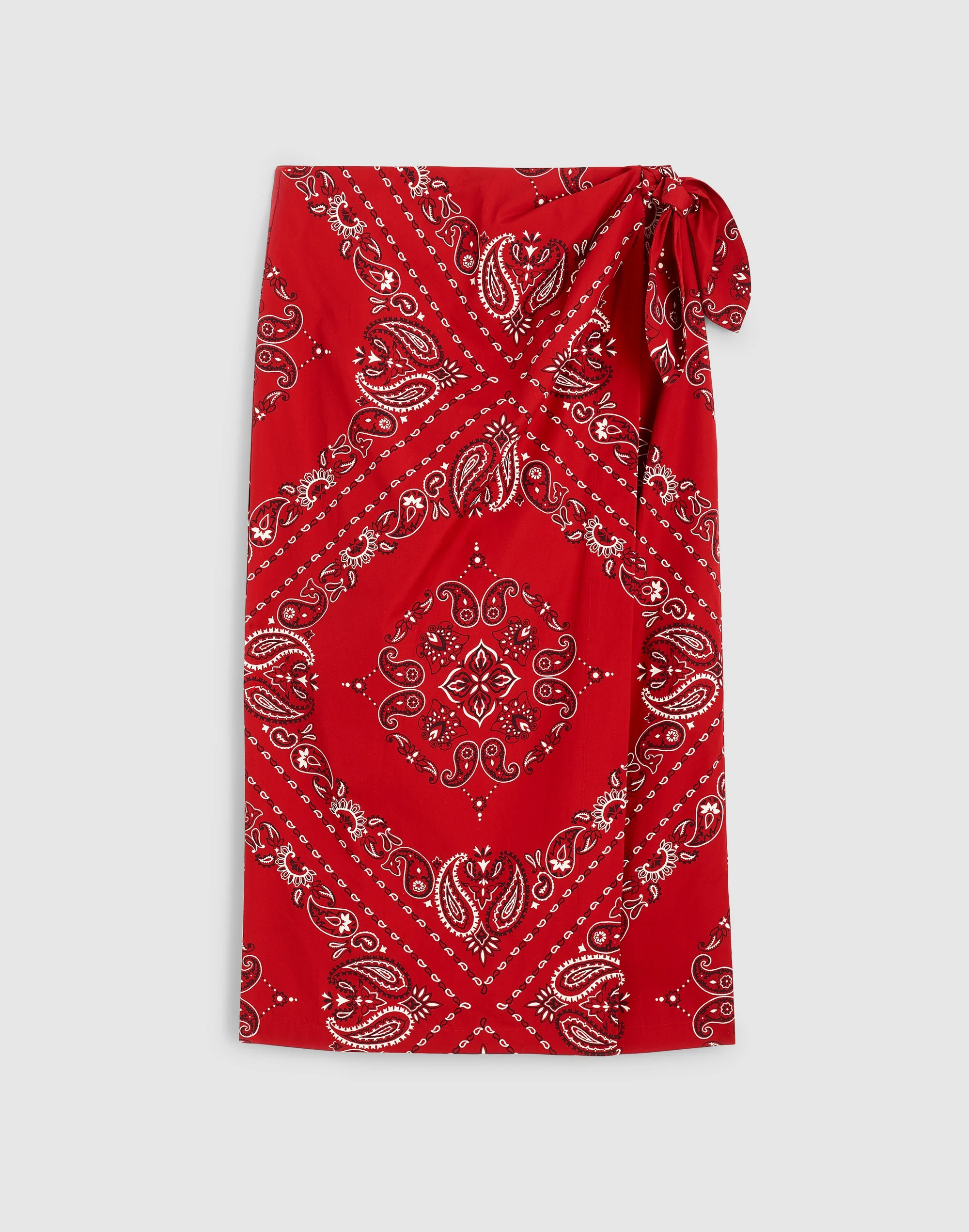 Midi Wrap Skirt in Poplin - 1