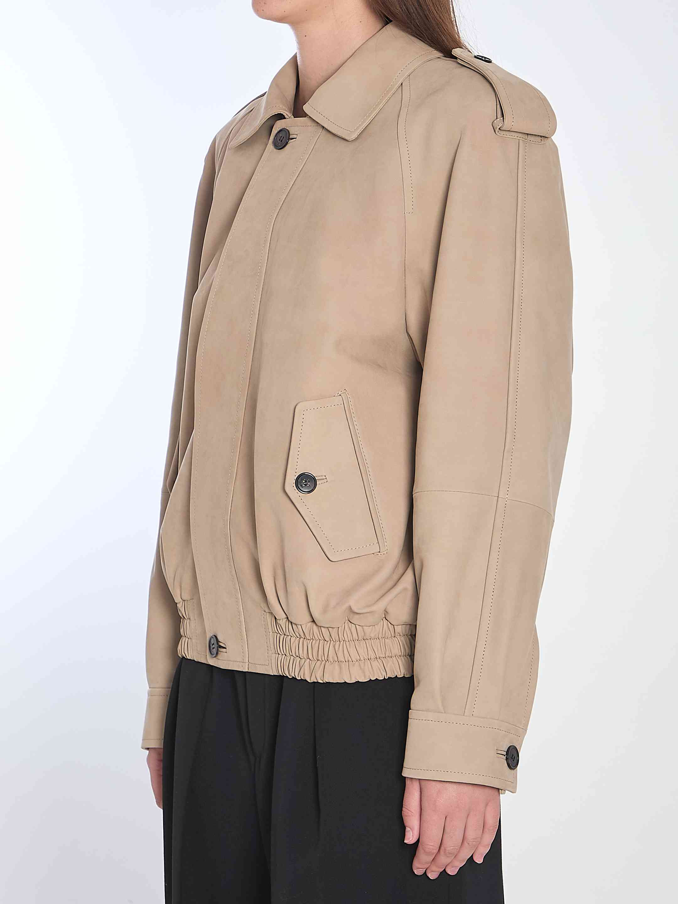 Saint Laurent Women Nubuck Bomber Jacket - 2