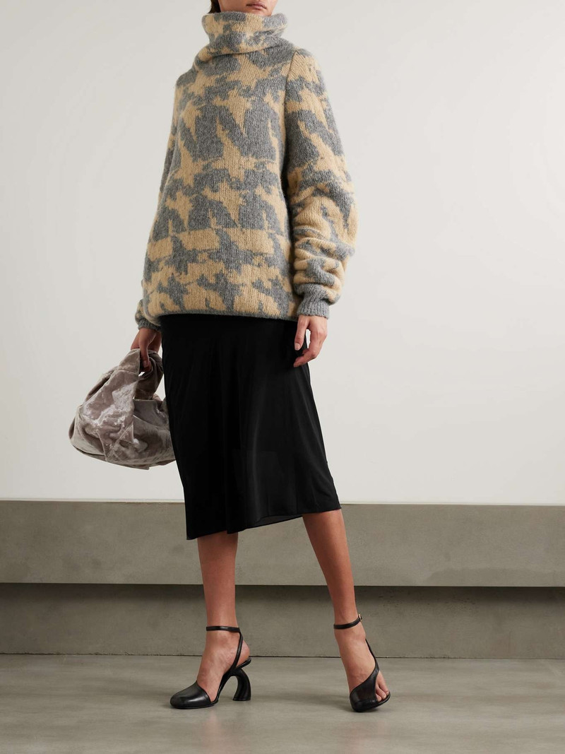 Dries Van Noten Gathered satin-jersey midi skirt outlook