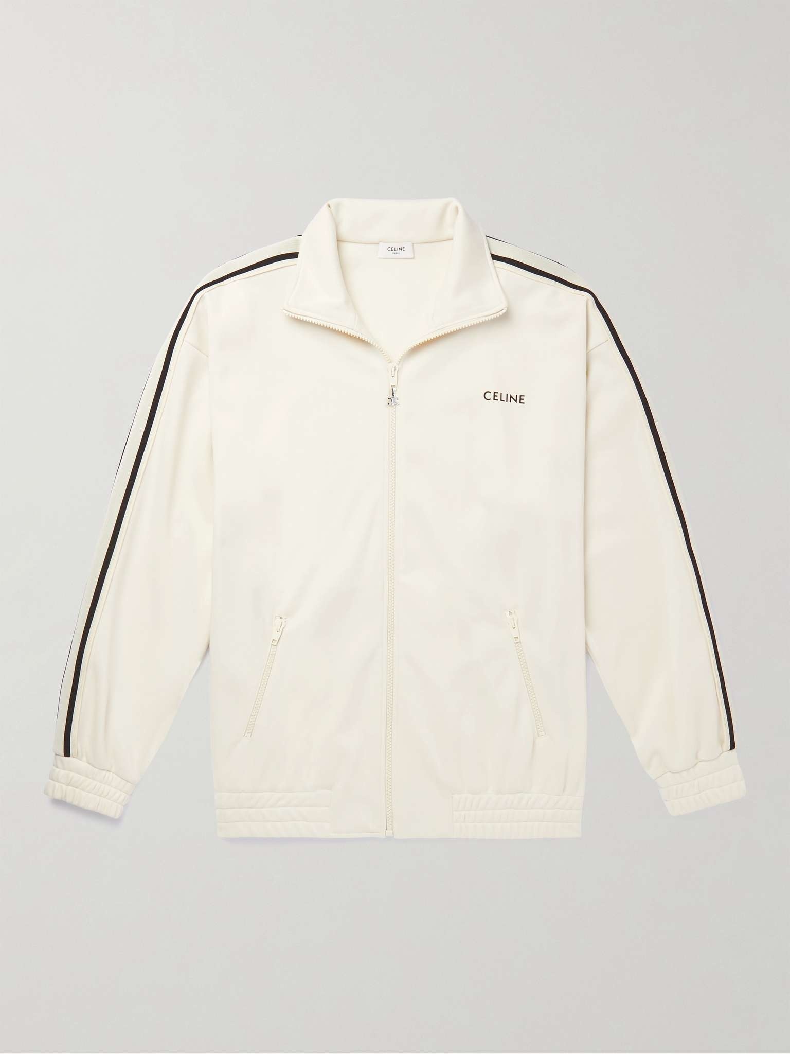 CELINE Logo-Print Striped Jersey Track Jacket | REVERSIBLE