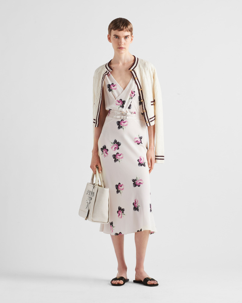 Prada Printed sablé dress outlook