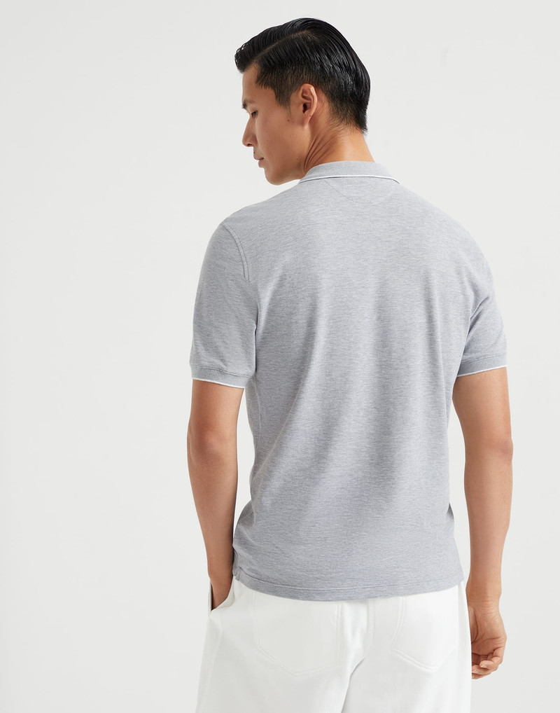 Brunello Cucinelli Cotton piqué polo shirt with logo outlook
