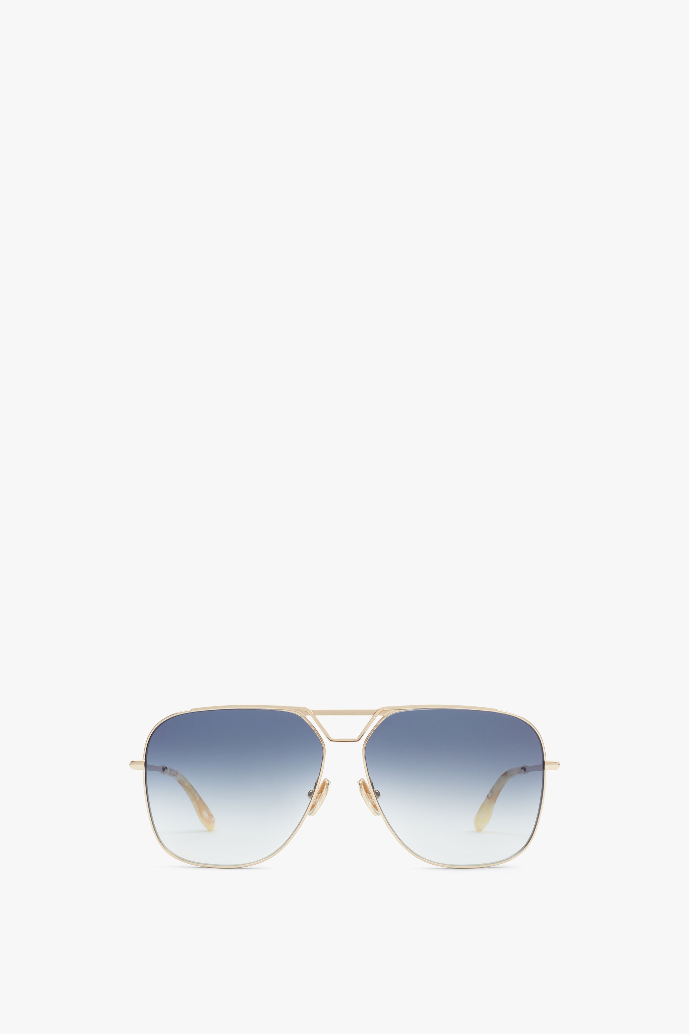 Classic V Metal Navigator Sunglasses In Gold Blue - 1