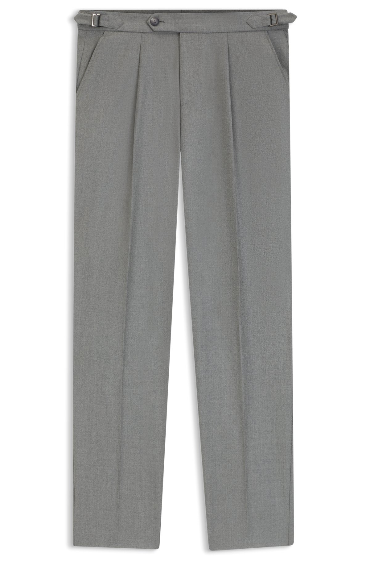 TAPERED-FIT TROUSERS IN MELANGE VIRGIN WOOL - 1