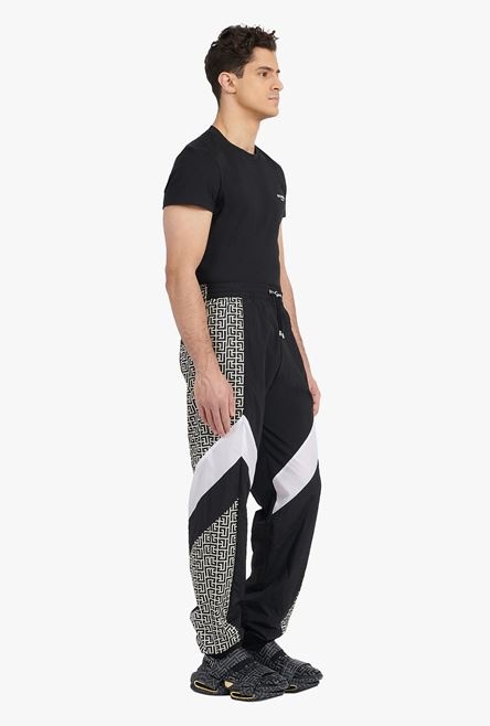 Black and white nylon sweatpants with Balmain monogram - 7