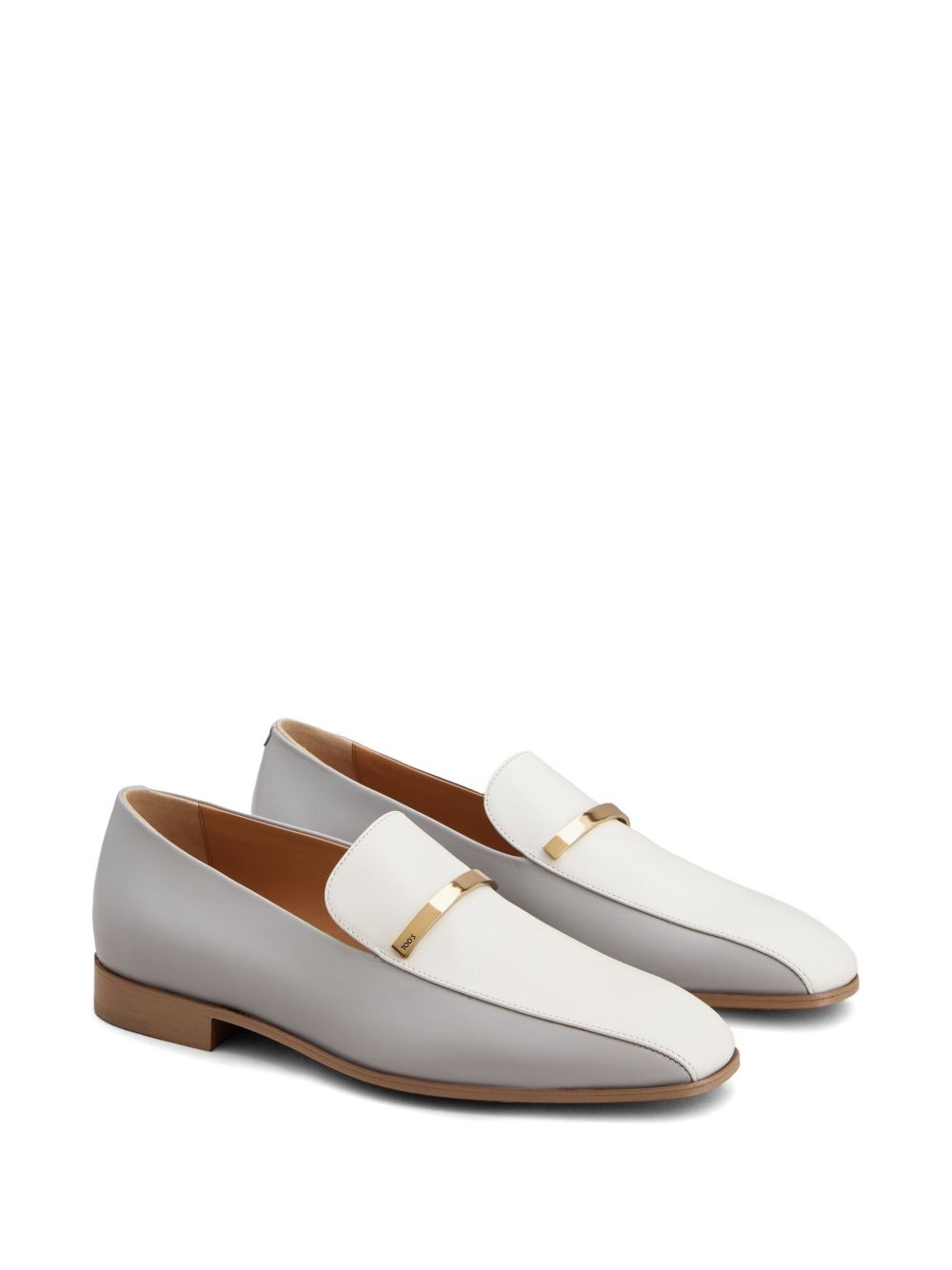 two-tone leather loafers - 2