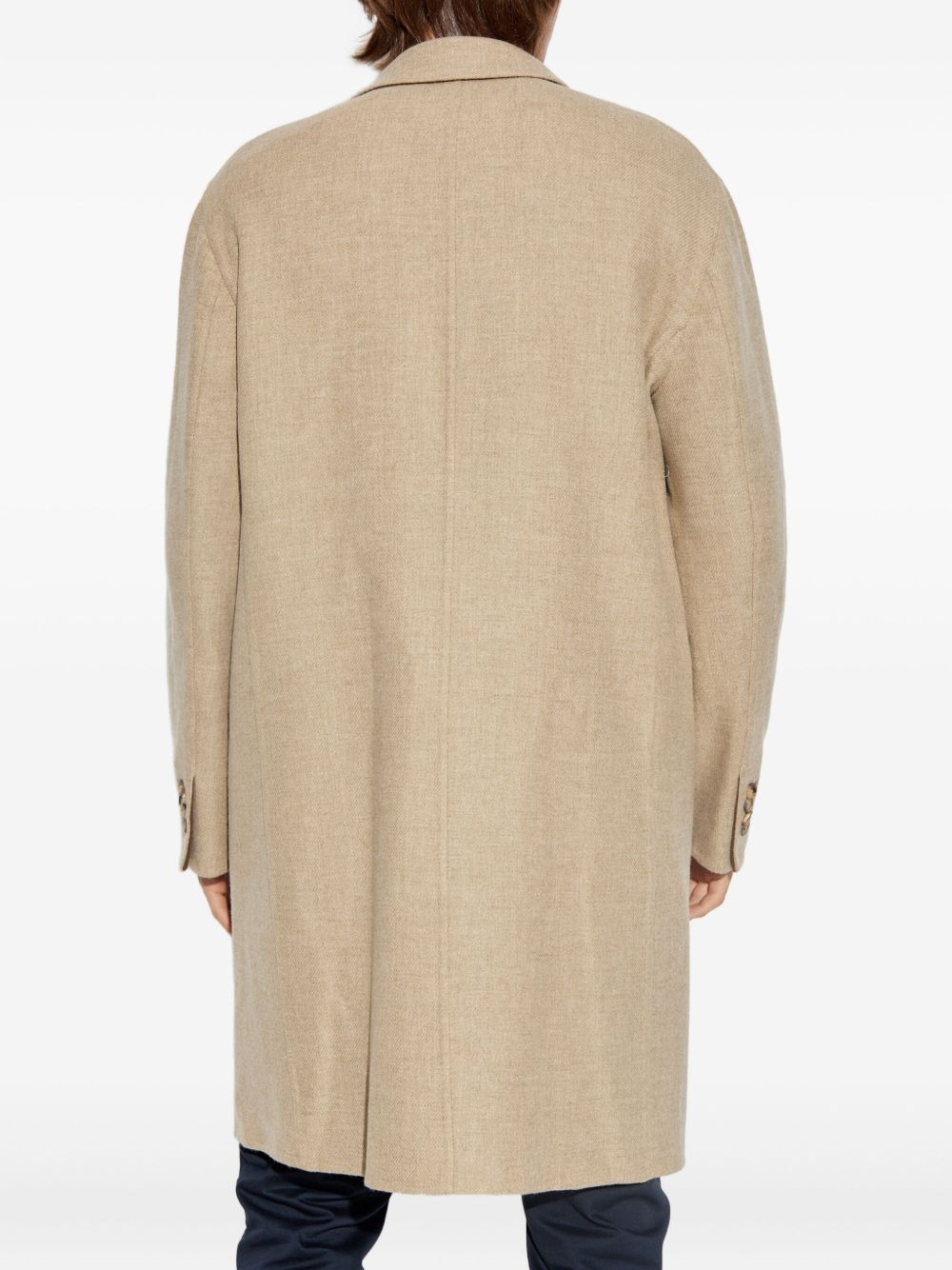 three-button wool coat - 4