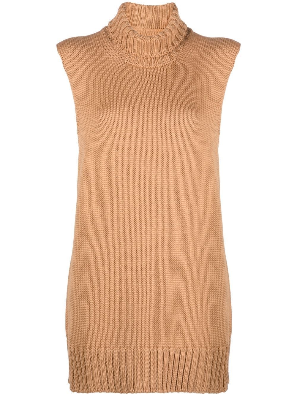 chunky-knit sleeveless top - 1
