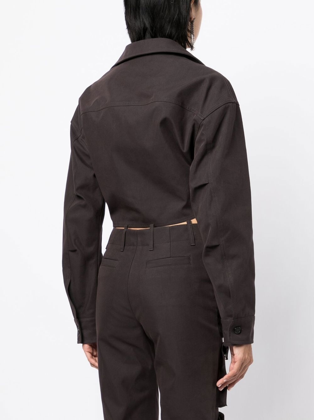 twisted cropped shirt - 4