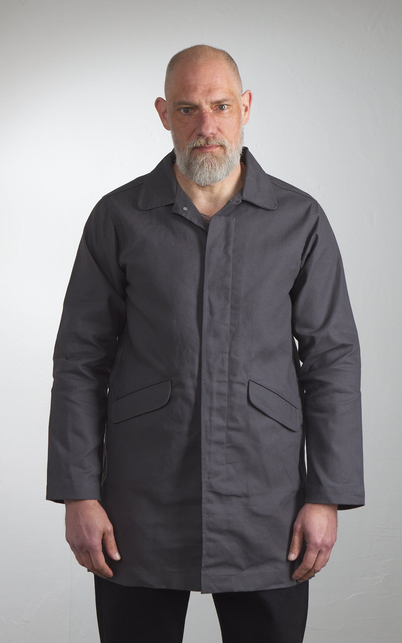 Rogue Territory ROGUE TERRITORY TRENCH COAT DRY WAXED CANVAS GREY outlook
