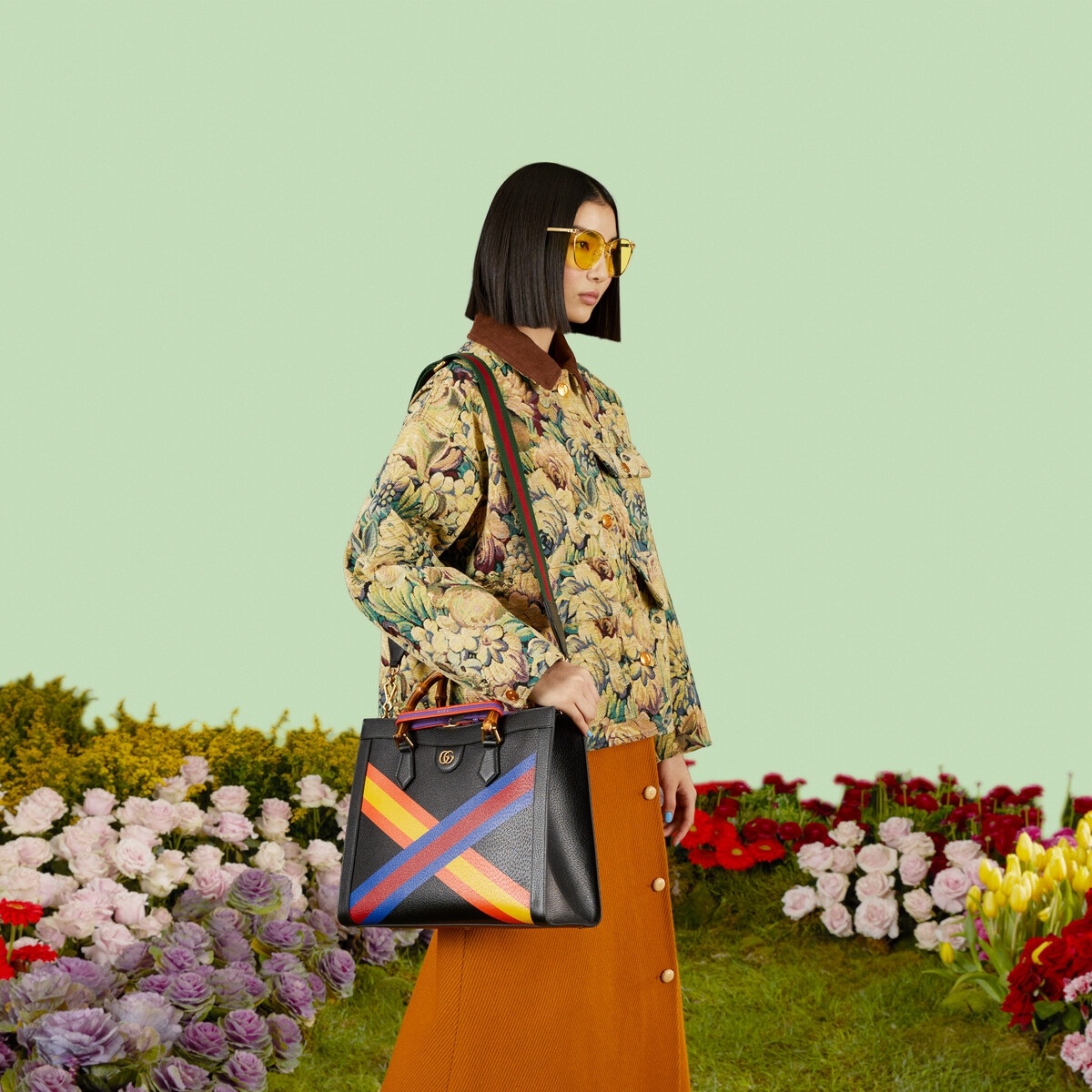 Zig-zag medium tote bag with Web - 3