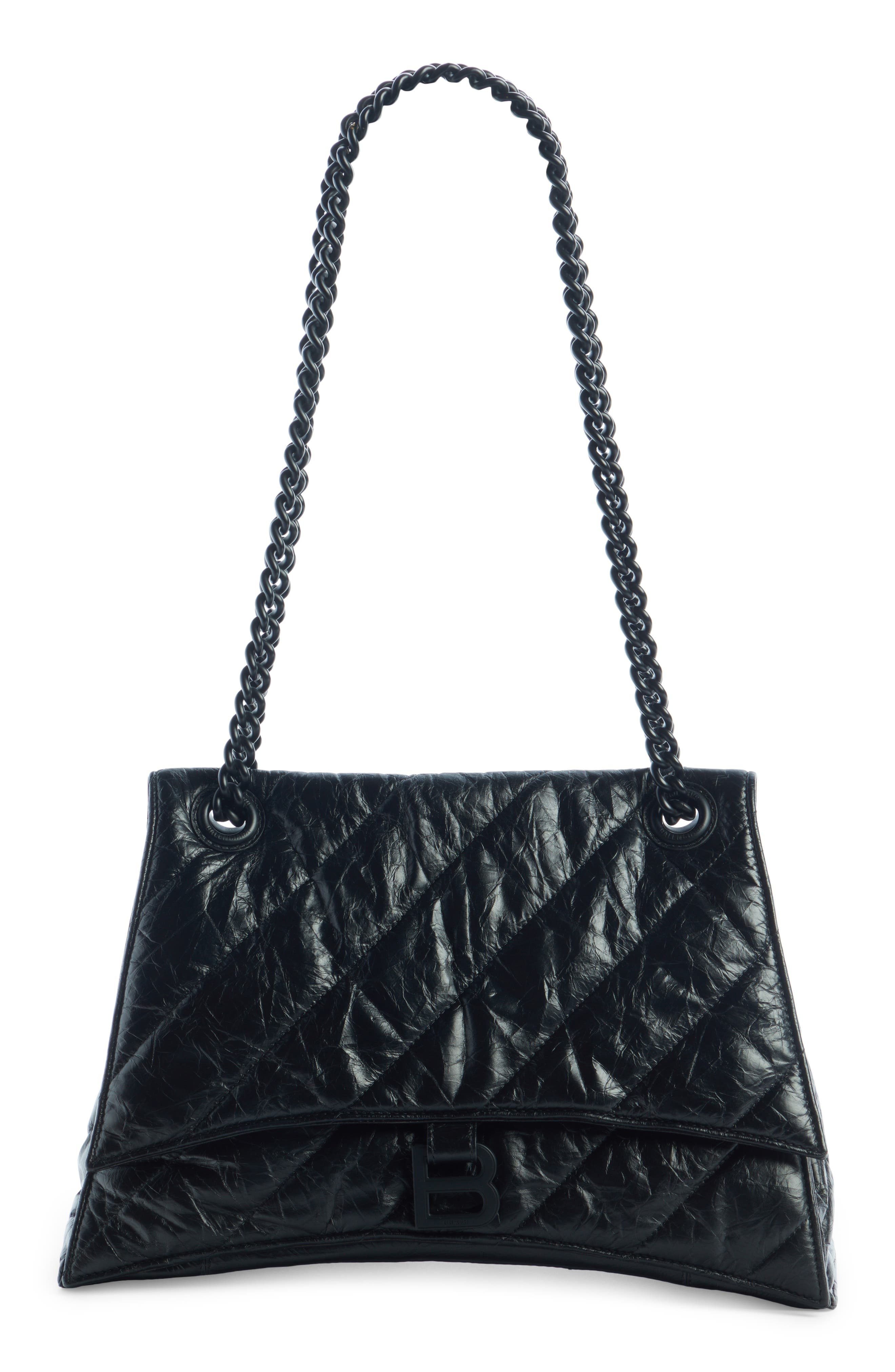 Medium Crush Chain Strap Quilted Leather Shoulder Bag - 1