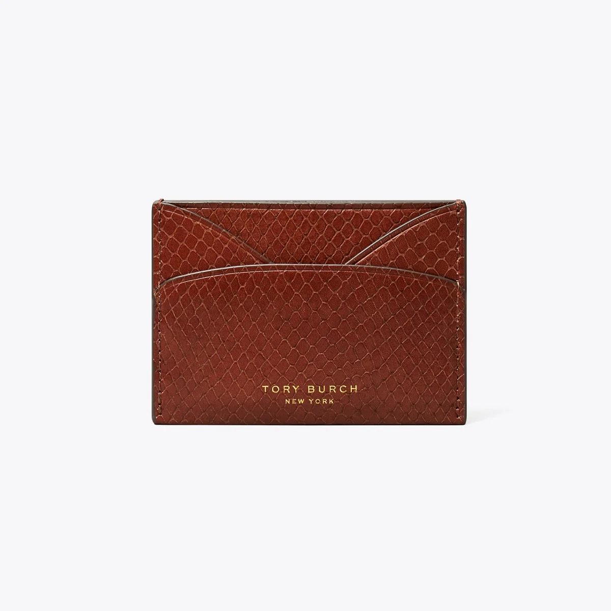 Romy Snake-Embossed Flat Card Case - 1