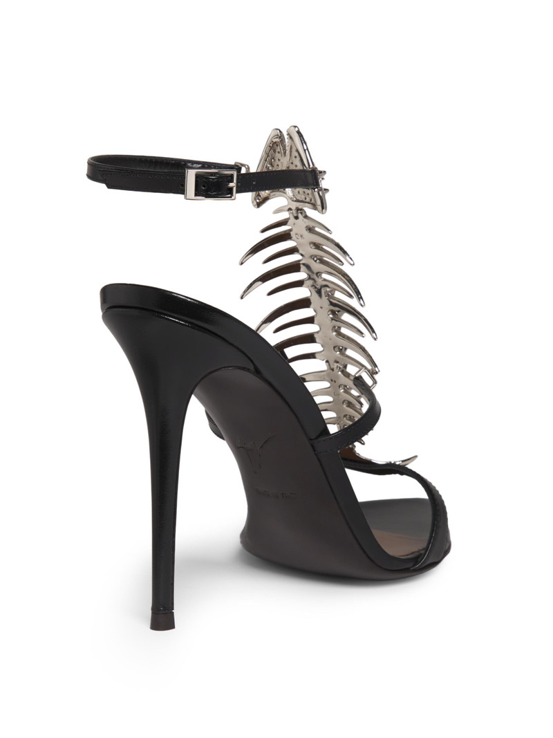 Women's Embellished Fishbone 100MM Stiletto Sandals - Black 3