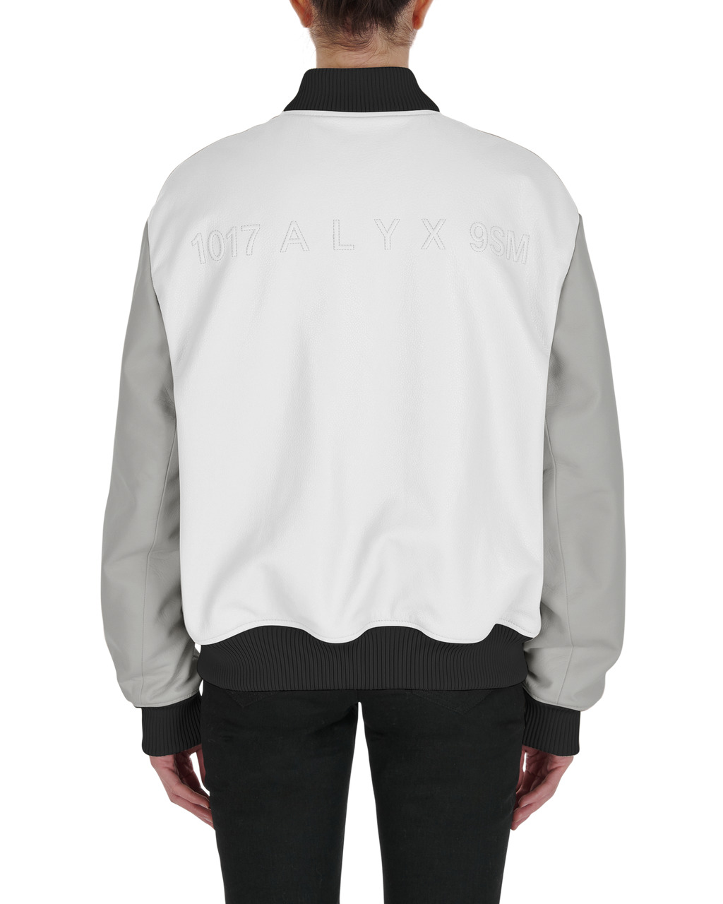 EMBROIDERED LEATHER LOGO VARSITY JACKET - 9