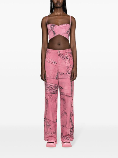 Blumarine cargo-patch print puddle trousers outlook