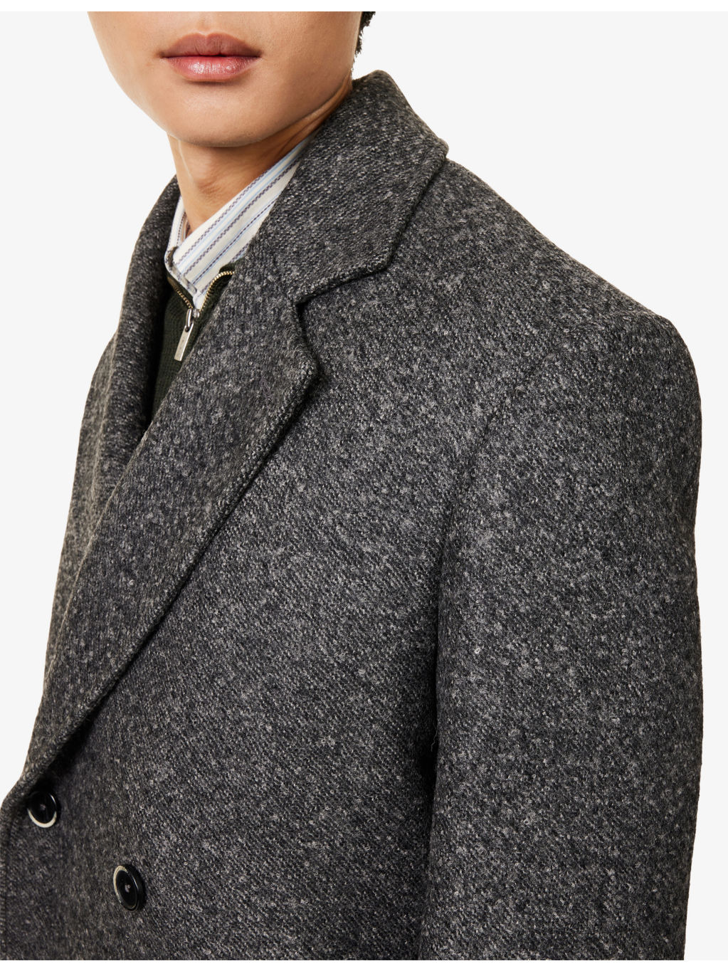 Gazabin Coat Double-Breasted Wool Blend Coat - 5