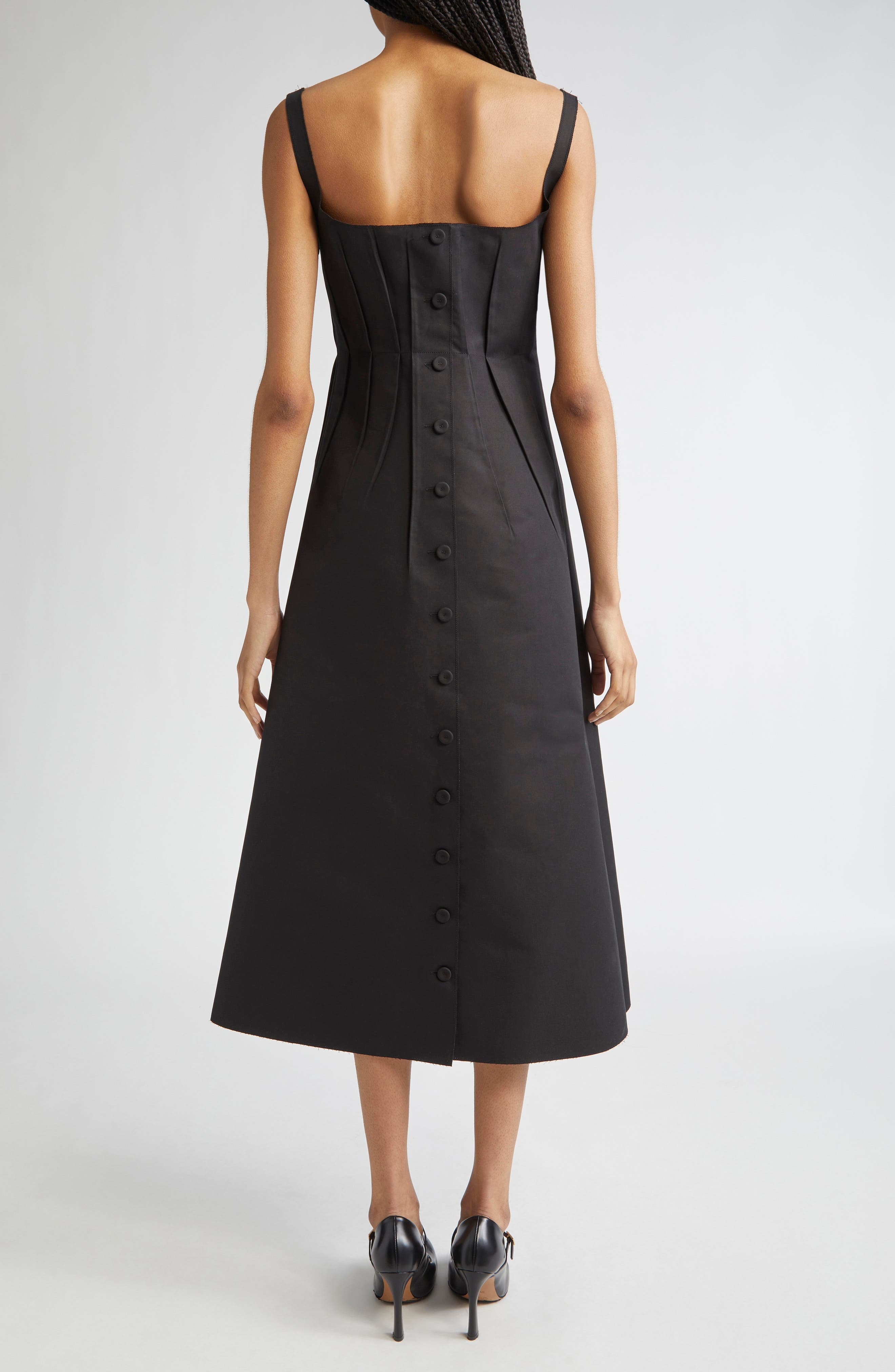 Marni Bonded Poplin A-Line Dress in 00N99 Black at Nordstrom - 2