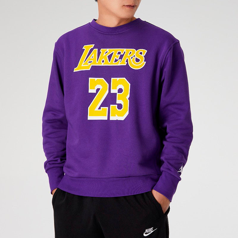 Air Jordan Los Angeles Lakers Fleece Round Neck Long Sleeves Purple CN1052-504 - 3