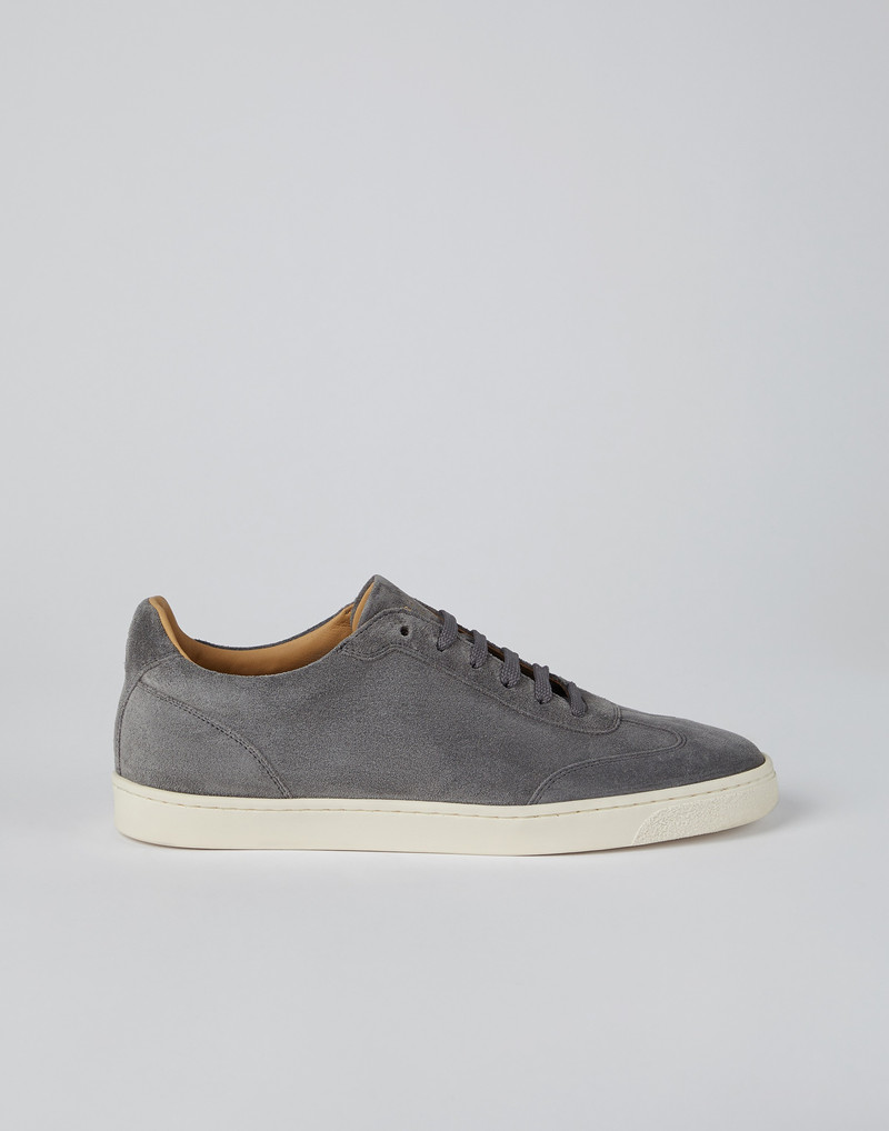 Suede sneakers with natural rubber sole 1