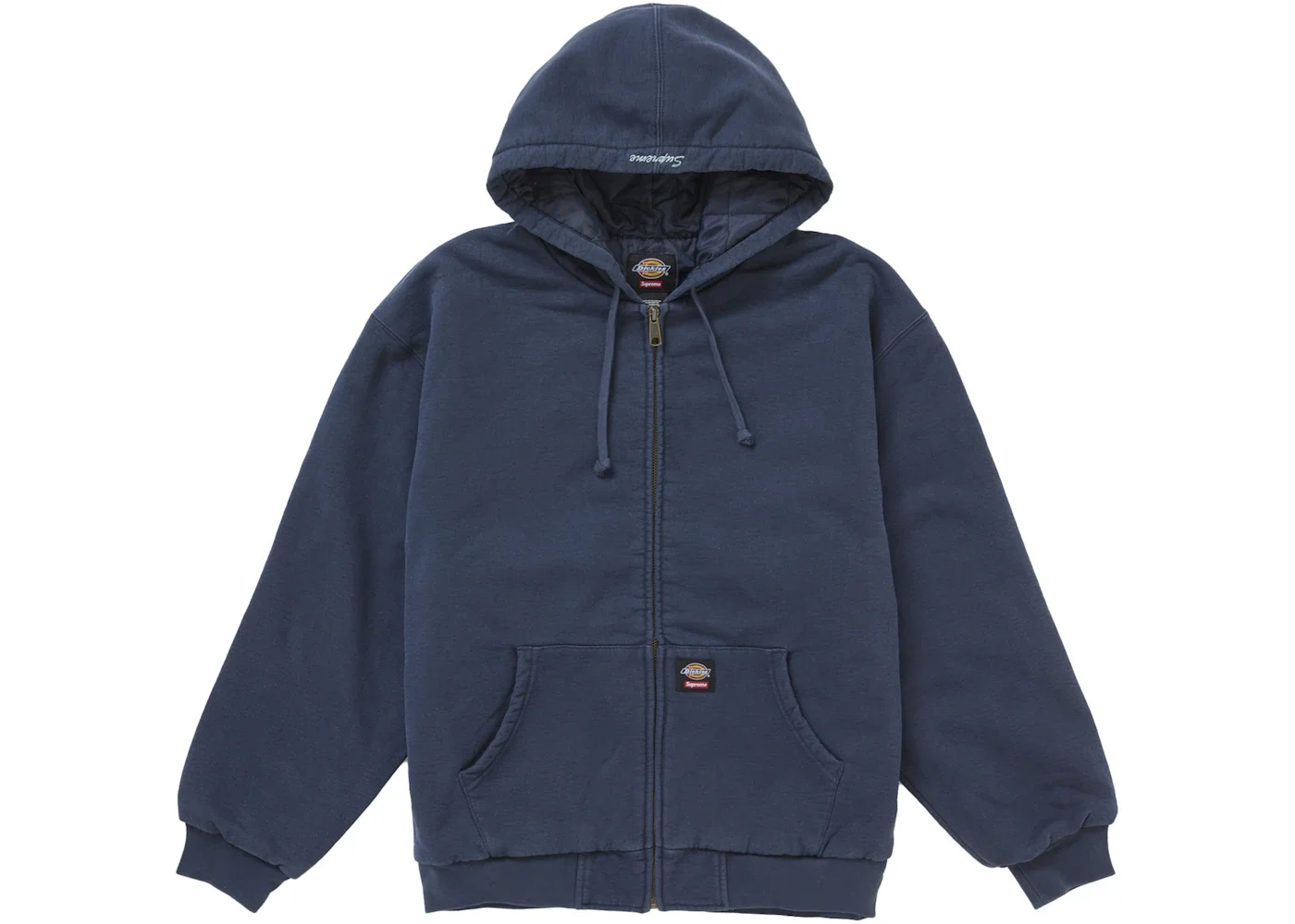 Supreme Dickies Quilted Lined Zip Up Hooded Sweatshirt Navy - 1