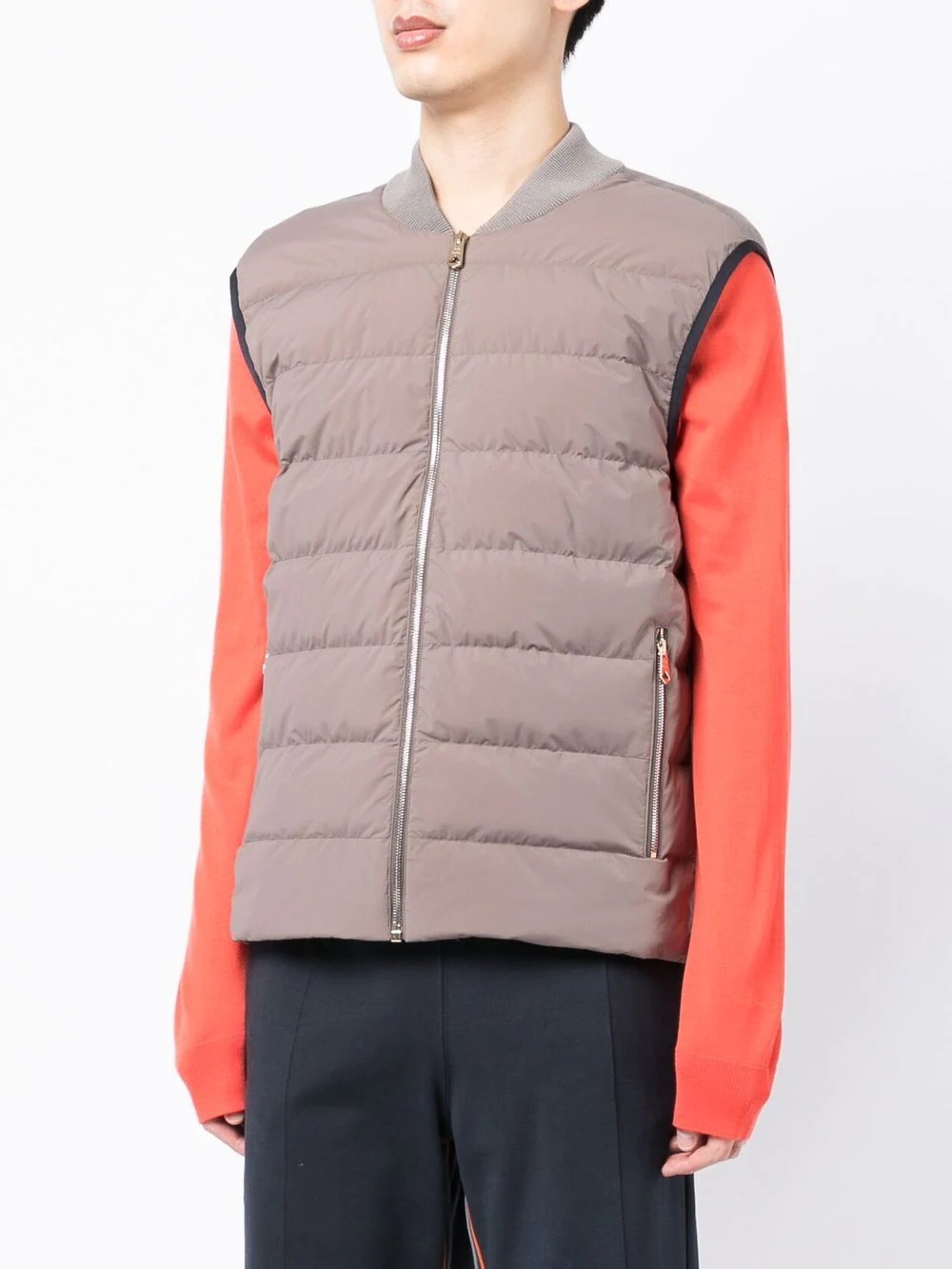 band-collar zip-up gilet - 3